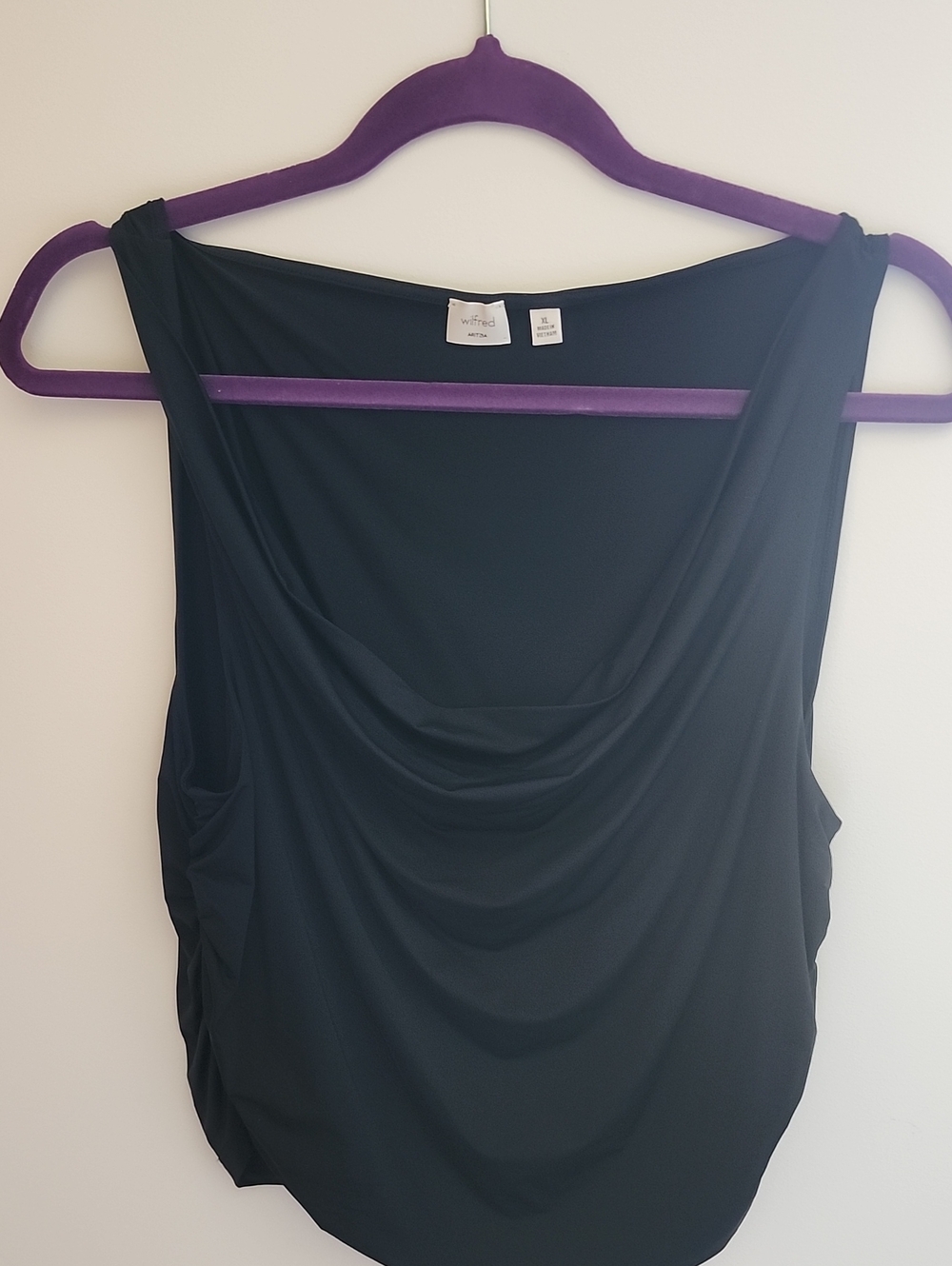 Wilfred Black Cowl-Neck Sleeveless Tank